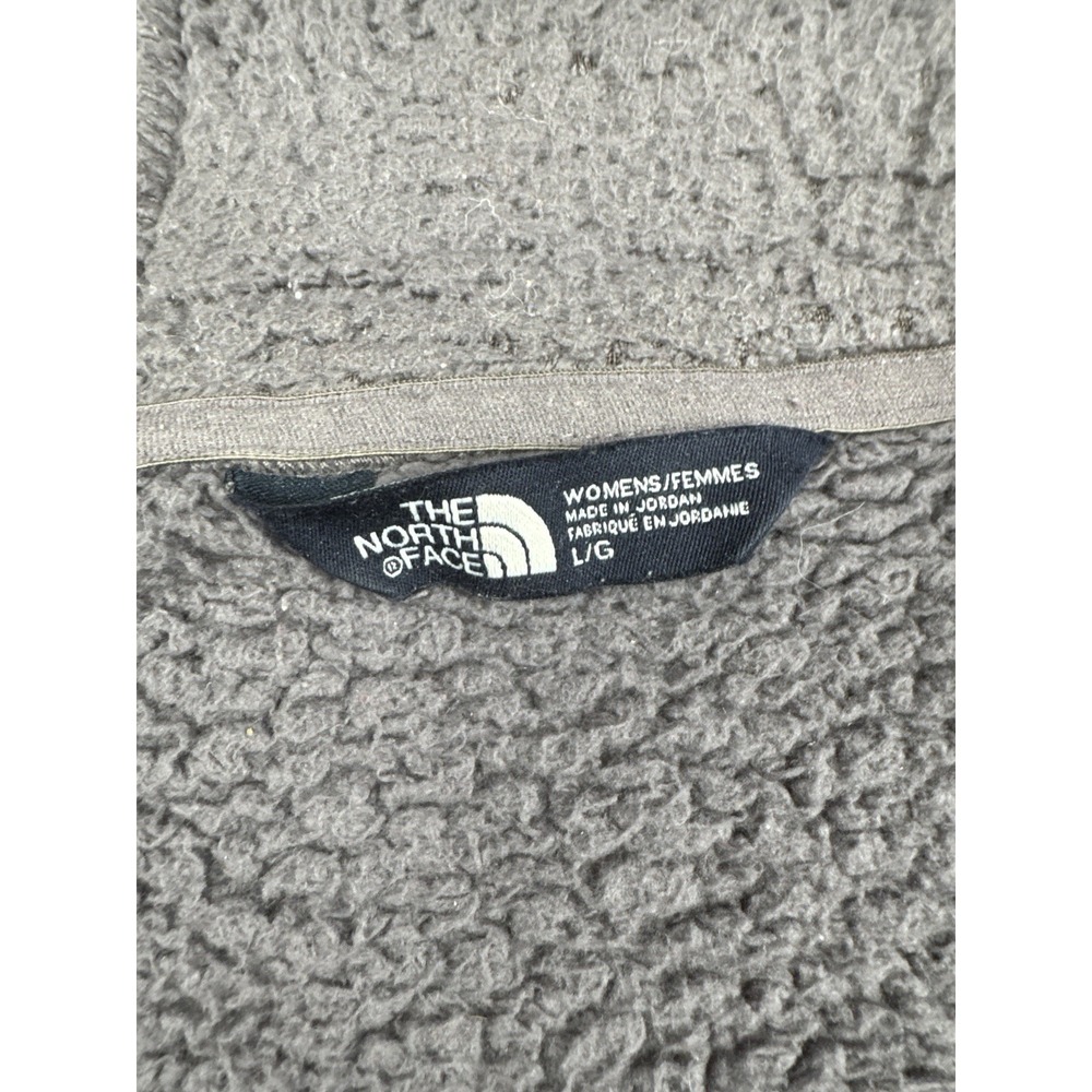 The North Face Sherpa Fleece Hoodie Jacket Women's Large Gray Lavender Full Zip - Picture 10 of 14